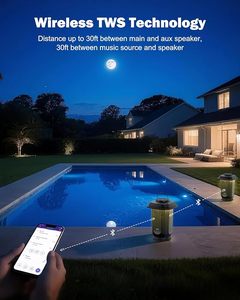 Inwa Outdoor Computer Speakers 2.0 <b>Channel</b> Built-in Microphone Remote Control AirPlay Support 200-500mAh Battery 5-10W Output - Product Image 6