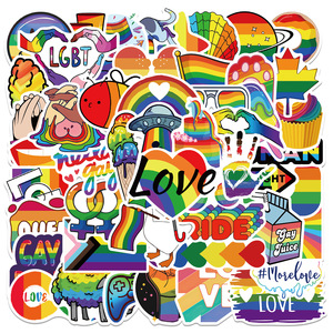 50 Pezzi <span class=keywords><strong>Adesivi</strong></span> Arcobaleno per la Giornata dell'Orgoglio Gay, Decorazioni per Ragazzi e Ragazze, Casa, Bottiglie, Telefoni, Valigie, Laptop, Quaderni - Product Image 6