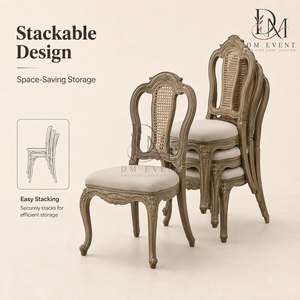 Silla de banquete decorativa de PP con inserción de veta de madera para bodas y eventos al por mayor - Product Image 5