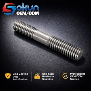 Perno de Doble Extremo, Acero al Carbono Zincado, Acabado Liso, Serie IFI 136, Varilla Roscada - Product Image 1