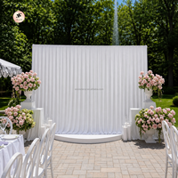 Rideau de fond de scène ANNIELU blanc en spandex 2 voies 10x10 pieds pré-cousu pour mariages, cérémonies et événements