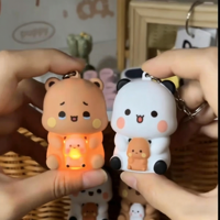 Porte-clés Bubu Dudu avec 3 voix d'expression 'Je t'aime', jouet vocal, décoration de sac, cadeau pour couple avec veilleuse