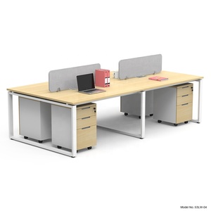Bureau multifonctionnel, meuble commercial, avec cadre métallique, table de travail, jambes en acier, pour 4 personnes - Product Image 4