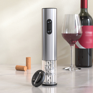 Ouvre-bouteille électrique automatique, Ø45x225mm, corps en acier inoxydable et PC, bouton ABS CD avec fonction coupe-capsule - Product Image 5