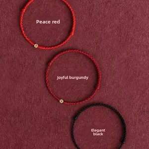 Pulsera Unisex de Cuerda Roja Étnica con Moneda de Oro de la <span class=keywords><strong>Suerte</strong></span> China y Hierro para Regalo - Product Image 4