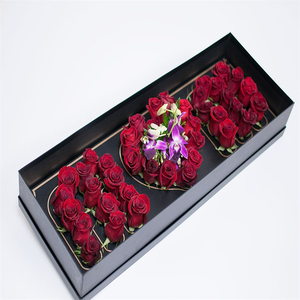Luxury rectangle paper cardboard mom i love you flower decoration gift packaging box with foam and customized logo