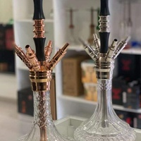Ensemble de chicha Crystalia de haute qualité, style arabe et russe, 4 tuyaux, en fibre de carbone et métal, portable pour fêtes, clubs, bars et restaurants, Shisha, Chicha
