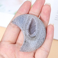 Ornement en Agate Naturelle en Gros, Décoration de Bureau et de Maison, Artisanat en Cristal Givré en Forme d'Étoile, de Lune et de Cœur