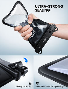 Étui étanche pour téléphone Lamicall PRAB05 IPX8, 2 poches, sac étanche pour téléphone portable, grande capacité, étui sous-marin pour smartphone, argent liquide, clés - Product Image 4