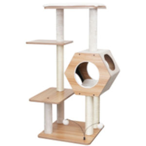 PetPals 44" Wooden Cat Tree with Condo and <b>Scratching</b> <b>Post</b> - Product Image 1