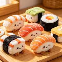 Porte-clés en peluche personnalisé Kawaii Sushi, vente en gros, pendentif souple réaliste en forme de saumon nigiri pour sac