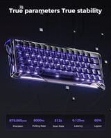 Teclado Magnético para Juegos Mercury V60 Pro 60 HE OEM ODM, Frecuencia de Sondeo Real de 8 kHz, Latencia de 0,125 ms, Activación Rápida Dinámica, Ajuste de 0,005 mm