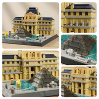 Wange 4213 Paris Musée du Louvre Blocs de Construction Attractions Modèle Ornement Jouet Éducatif pour Enfants Ensemble de Briques