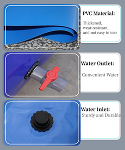 Sacca d'Acqua in PVC Rinforzato, Serbatoio Portatile per Tutte le Condizioni Atmosferiche, per Allevamento, Cantieri Edili, Garanzia 1 Anno - Product Image 2