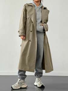 Trench Coat da <span class=keywords><strong>Donna</strong></span> Taglie Forti Monopetto Stile Islamico Moderno Golden Mean <span class=keywords><strong>Abbigliamento</strong></span> all'Ingrosso - Product Image 6