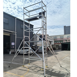 Échelle mobile portative de plate-forme de travail d'échafaudage de <span class=keywords><strong>tour</strong></span> d'échafaudage de roulement pour l'entretien - Product Image 5