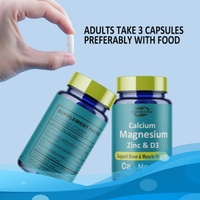 Cápsulas de Calcio, Magnesio y Zinc de Alta Absorción de Marca Privada OEM, Apoyo para Huesos e Inmunidad, 120 Cápsulas, Certificación GMP