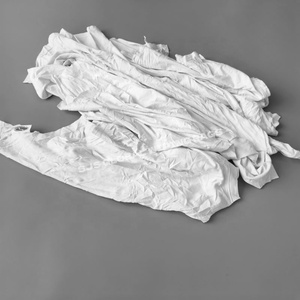 Chiffons de nettoyage en coton blanc 100% réutilisables et écologiques, assortiment de chiffons en T-shirt blanc pour le nettoyage - Product Image 1