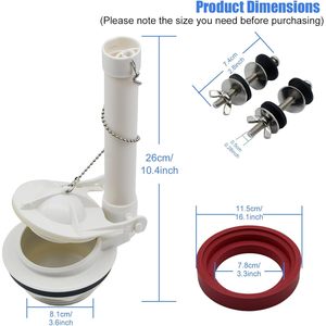Kit de remplacement de valve de chasse d'eau pour toilettes Champion, Titan et Duravit, pièces de rechange pour réservoir 4149A, 4215A, 4260, 4266 (boulons, clapets, joints) - Product Image 2