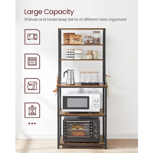 Estante de Cocina Industrial Portátil Ecológico de Madera, Mueble para Cafetería, Soporte para Horno <span class=keywords><strong>Microondas</strong></span>, Organizador de Especias - Product Image 5