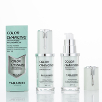 3 Colors TLM 40ML Fond de teint liquide à changement de couleur Base de maquillage Cosmétique Primer Teint Cream Concealer Makeup Coverage