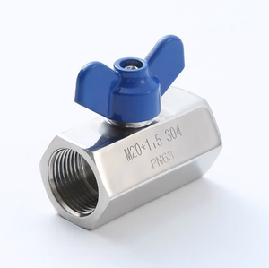 Vannes à boisseau sphérique miniatures en acier inoxydable ISO avec double filetage femelle pour canalisations d'évacuation aux États-Unis - Product Image 4