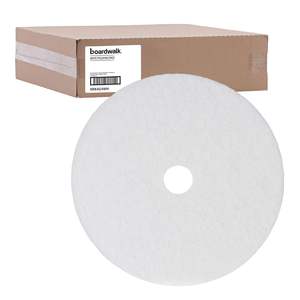 Pads de polissage pour sols Boardwalk BWK4024WHI de 24 pouces, blancs, pour le ponçage, 5 par carton, personnalisation OEM prise en charge - Product Image 6