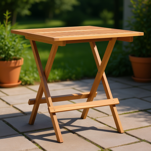 Mesa de Bistró Plegable de Madera de Teca Sólida 23.6 X 23.6 X 25.6 Mesa para Exteriores - Product Image 2