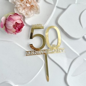Ins Wind Acrylic Cake Plugin <span class=keywords><strong>25</strong></span> Feliz 50 cumpleaños Feliz aniversario Cake Insert Number Cake Topper - Product Image 6