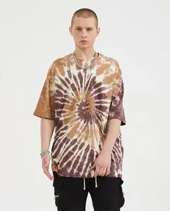 Custom printing summer new style vortex contrast color tie-dye short-sleeve street style T-shirt