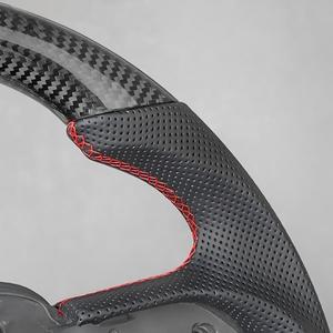 Volante de Fibra de Carbono Real con Color Personalizado para Dodge Charger Challenger <span class=keywords><strong>Durango</strong></span> 2015-2024, Volante Plano de 3 Ranuras - Product Image 5