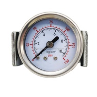 HUBEN 150PSI 10kg/cm 40mm Dial Axial Mount Pressure Gauge with Bracket Liquid Filled Black Iron 12-Month Warranty