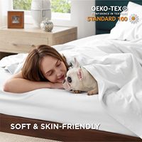 Ensemble de literie 4 pièces certifié OEKO Ensemble de draps de lit 100% coton à poches profondes pour hôtel