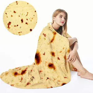2024 baru dicetak melempar pizza omelet selimut untuk hadiah kustom sisi ganda selimut lempar