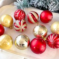 Lot de Boules de Noël Dorées en Plastique pour Décorations de Fête et d'Arbre de Noël, en Boîte Cadeau – Vente en Gros