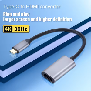 Cable <span class=keywords><strong>Convertidor</strong></span> <span class=keywords><strong>de</strong></span> Tipo C a HDMI Compatible con HD 4K 30Hz <span class=keywords><strong>para</strong></span> Teléfonos Celulares, Tabletas, Computadoras, Proyectores, Televisores, Revestimiento <span class=keywords><strong>de</strong></span> PVC - Product Image 2