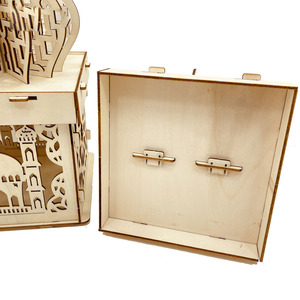 Lanterna in Legno a Forma di Luna e Stella per Eid Ramadan Decorazione per Feste Islamiche Artigianato in Legno Personalizzato - Product Image 6