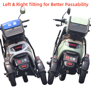 Triciclo Eléctrico de Carrocería Cerrada Inclinable de Doble Motor Fabricado en China, <span class=keywords><strong>Jiangsu</strong></span>, 70 km/h, Carga Útil de 200-300 kg, para Entrega Comercial de Alimentos - Product Image 2
