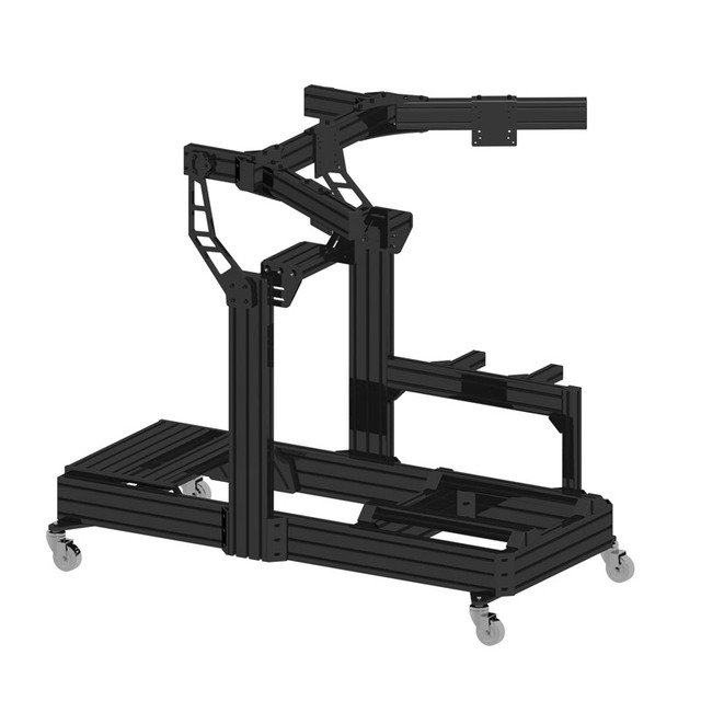 Factory New Design 40120 Custom Racing Simulator Aluminum Racing Simulator Cockpit With Triple Monitor Mount Sim Racing Rig