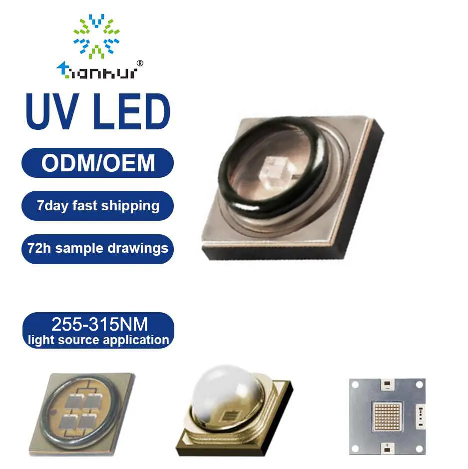 Tianhui พลังงานสูง UV LED โมดูลลูกปัด 255 265nm 275 285 295 305 315 UV LED SMD 3535 Series