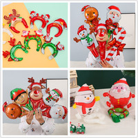 Bandeau De Noël Feuille Ballon Gonflable Bandeaux Père Noël Bonhomme De Neige Ballon Cheveux Cerceau Cadeau Boîte Décoration De Fête De Noël