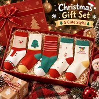 Chaussettes de Noël pour enfants, motifs mignons de Père Noël, rennes et sapins, chaussettes douces et chaudes pour bébé, ensemble de cadeaux de Noël pour l'hiver