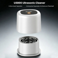 Nettoyeur à ultrasons portable, brevet américain, conception silencieuse à corps divisé, vente en gros OEM/ODM pour usage domestique