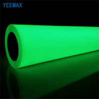 Feuille de vinyle PVC photoluminescente réfléchissante qui brille dans le noir, film lumineux à longue durée de phosphorescence personnalisable pour les panneaux de sortie d'usine