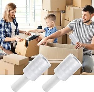 Film rétractable en plastique Huamaohengchun 4 po x 1000 pi, film plastique auto-adhésif haute résistance pour l'emballage et le déménagement - Product Image 5