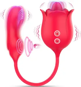 Neuer Rose Vibrator Tapping Dildo Vibrator Zunge leckender Vibrator Sex-Spielzeug für Frau Weiblicher Masturbator%