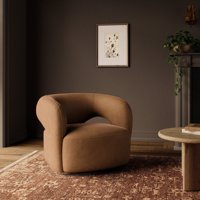 Fauteuil pivotant de luxe moderne en cuir, fauteuil design pour salon, hall d'hôtel, meuble d'appoint rembourré