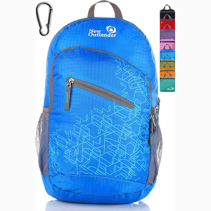 Muestra gratuita de mochila plegable personalizada para hombre y mujer, para exteriores, senderismo, camping y uso diario, hecha de botellas de plástico recicladas - Product Image 1
