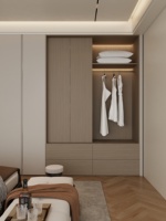 Armoire de chambre à coucher en bois écologique Aige, moderne et durable, facile à assembler pour hôtel/villa/appartements