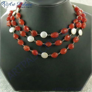 Collier scintillant en argent sterling 925 Collier de pierres précieuses en perles fines - Product Image 4